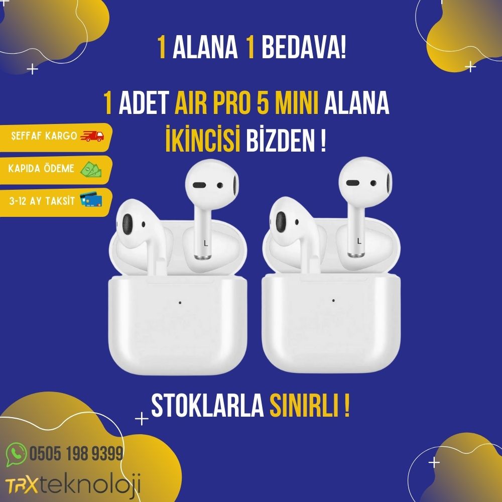 2 Adet Air Pro 5 Mini Bluetooth Kulaklık