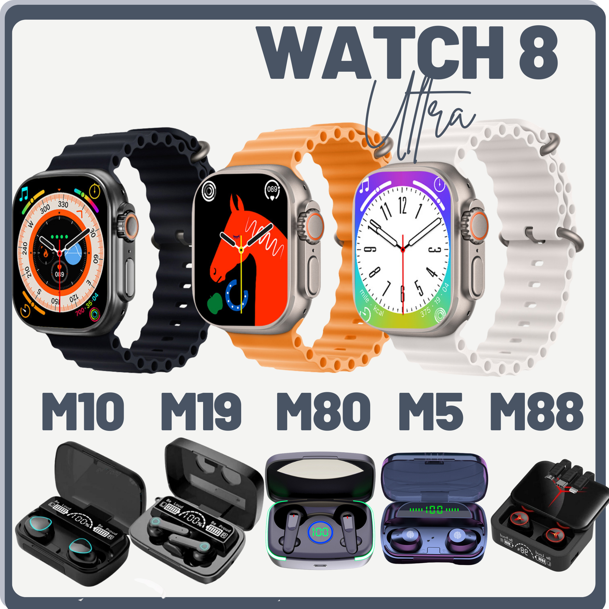 Watch 8 Ultra Akıllı Saat (49MM) + M Serisi Bluetooth Kulaklık - TRXTeknoloji