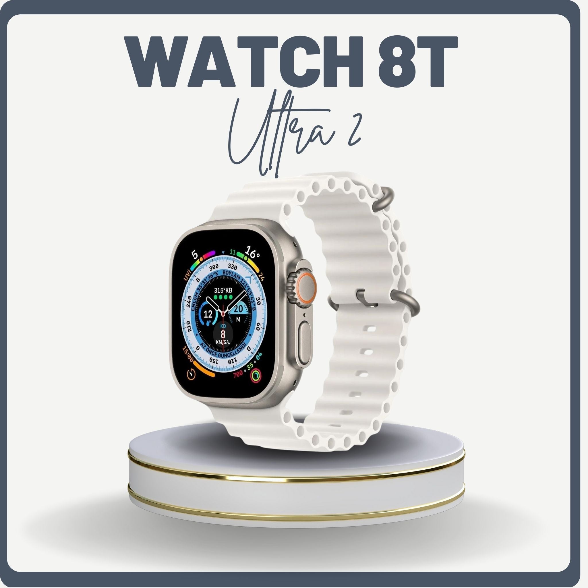 2 Adet Watch 8T Ultra 2 + 4 Kordon Seti (49MM) Akıllı Saat