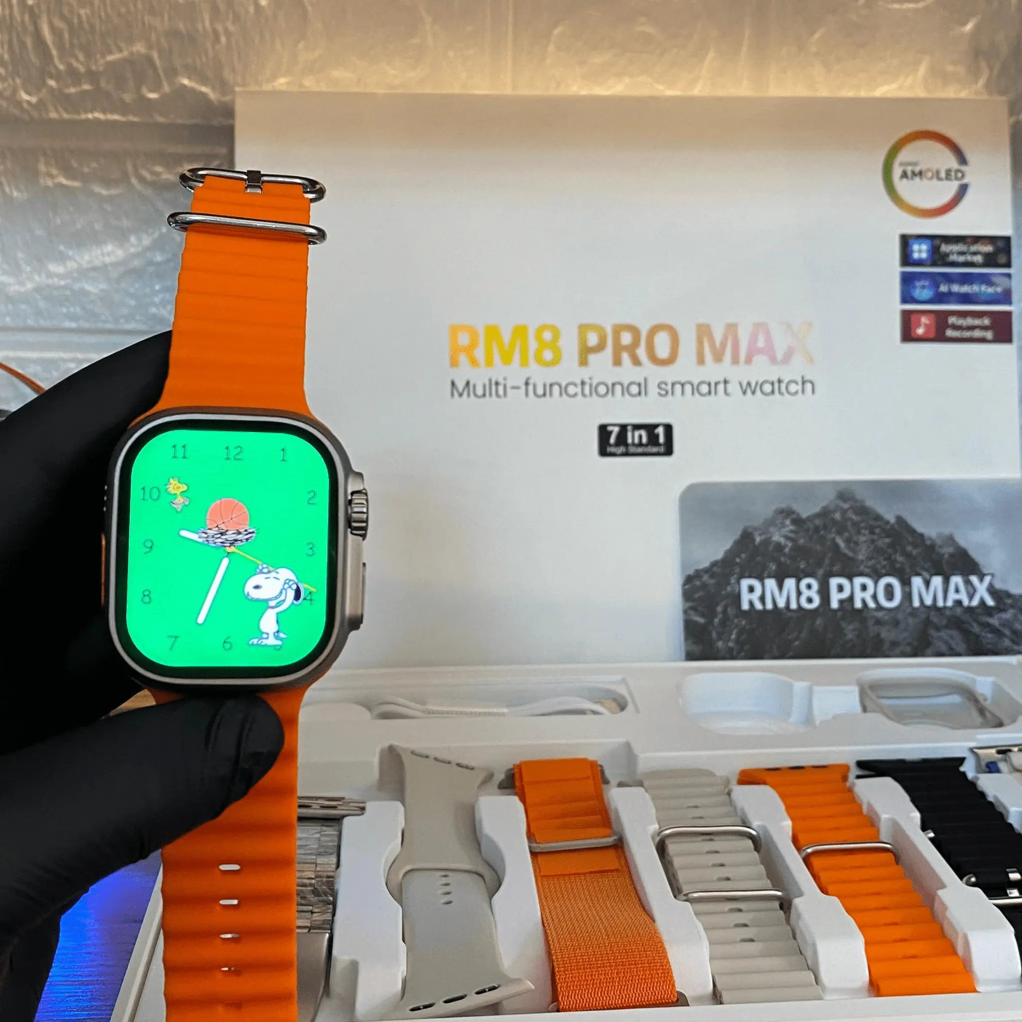 RM8 Pro Max Amoled Ekran 7 Kordon (49MM) Akıllı Saat