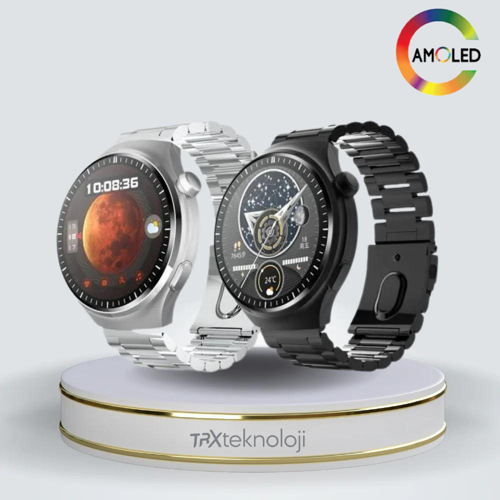 Watch GT4 Pro+ Curved Amoled Ekran 3 Kordon (47MM) Akıllı Saat